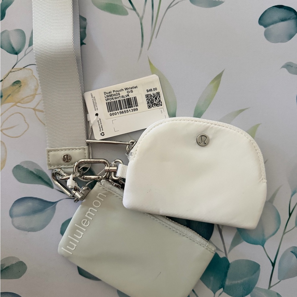 Lululemon Vapor & White Dual Pouch Wristlet